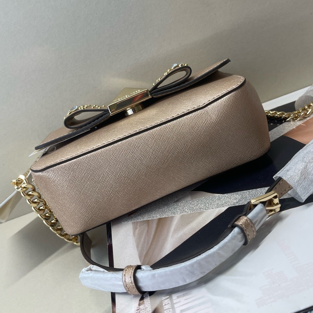 (new+tag) Michael Kors convertible leather crossbody /clutch ballet rose gold - Picture 7 of 14